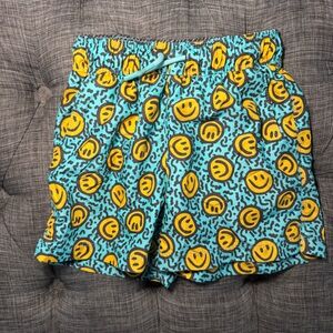 art class Aqua Swim Trunks with Yellow Smile Faces